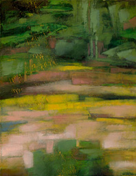 Forest Cove (detail), painting by Alexandria Levin